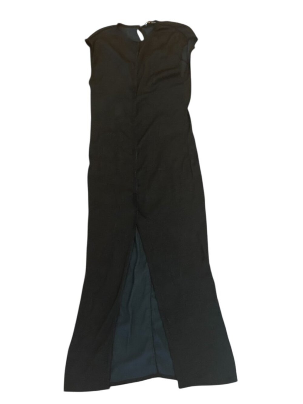 Zara Textured Satin Sleeveless Maxi Dress Front Slip Size XS